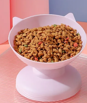 Tilted Cat Bowl - Raised 15 Degree Whisker-Friendly Feeding Dish