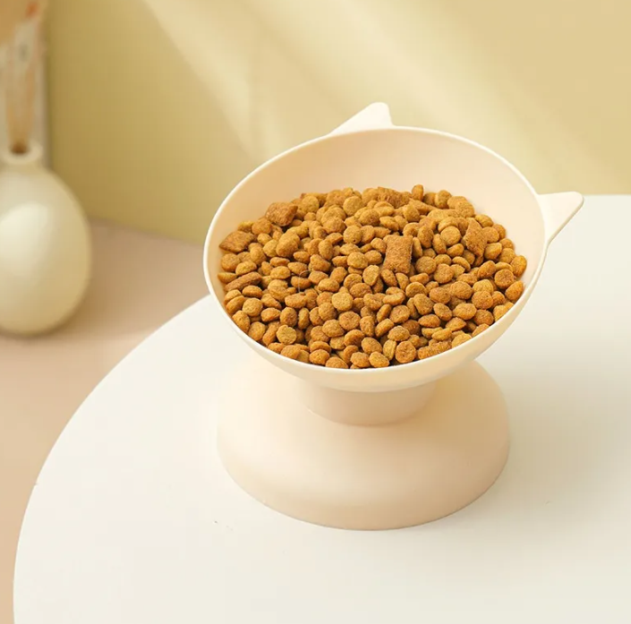Tilted Cat Bowl - Raised 15 Degree Whisker-Friendly Feeding Dish